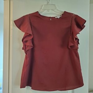 Womens Haute Monde brown short sleeve top